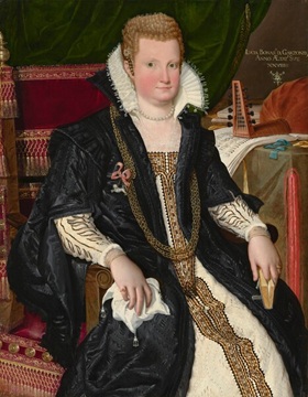 Painting by Lavinia Fontana titled, Lucia Bonasoni Garzonii