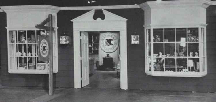 Black and white photo of the National Treasures storefront