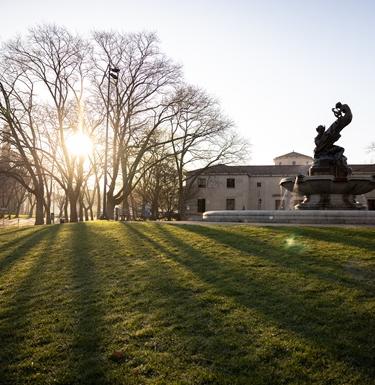 Exterior of Frick Fine Arts building