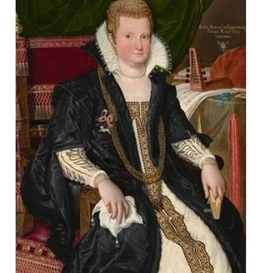 Painting by Lavinia Fontana titled, Lucia Bonasoni Garzonii